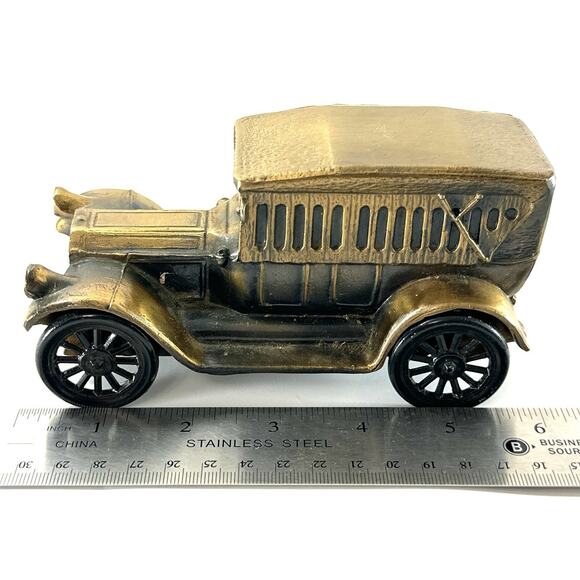 Vintage 1974 Banthrico 1917 Pierce Arrow Car Bank Die Cast Metal Bronze Chicago - Picture 2 of 6